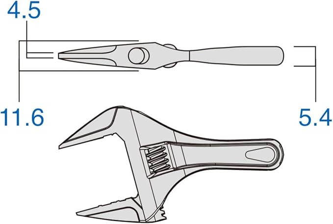 Fujiya Kurokin FLS-28-BG 118mm Stubby Adjustable Wrench