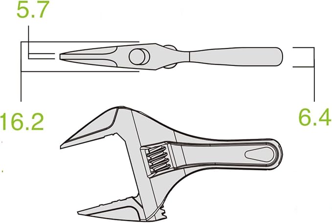 Fujiya Kurokin FLS-43-BG 156mm Stubby Adjustable Wrench
