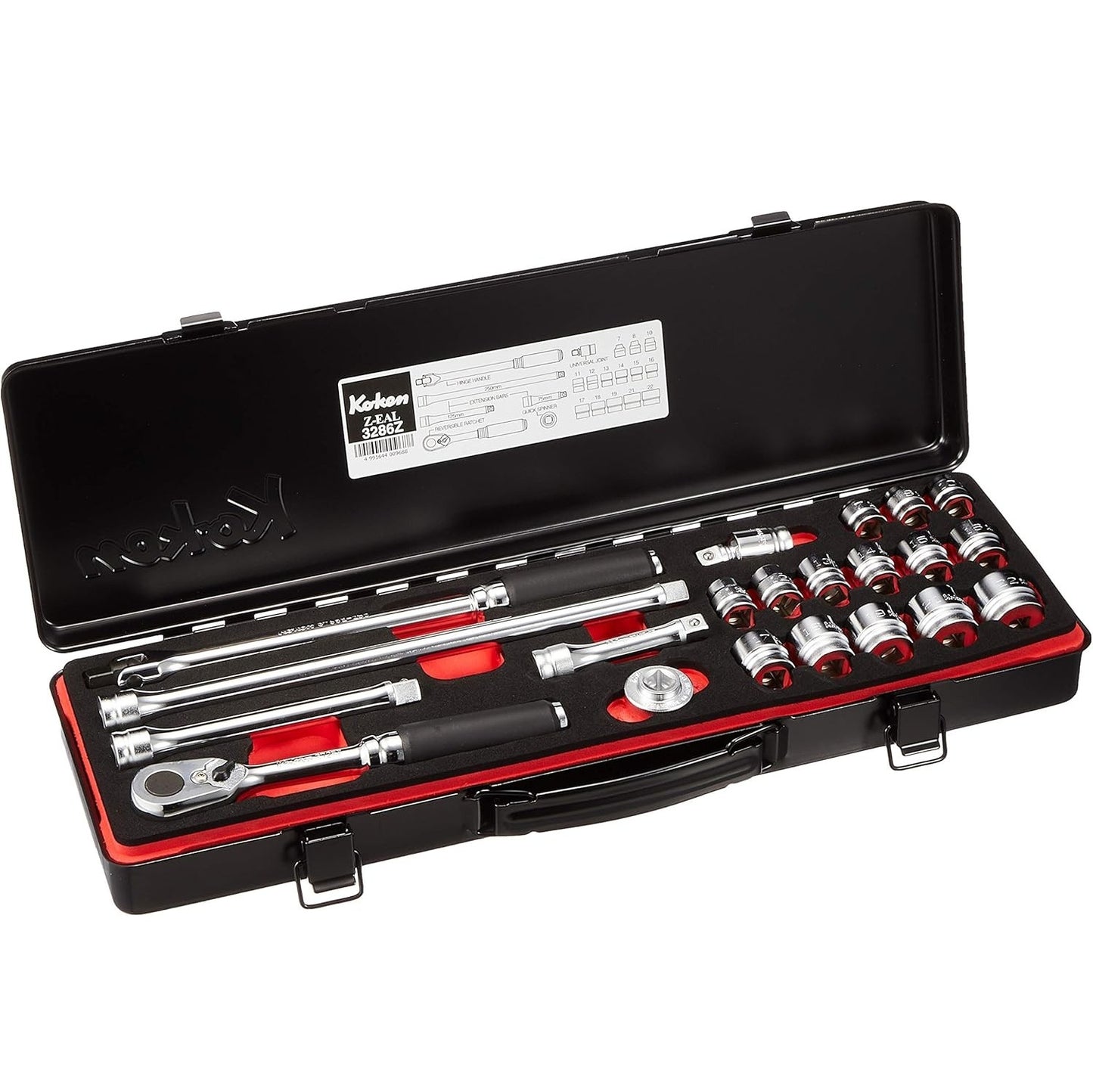 Koken 3286Z Z-EAL 3/8" 6PT Metric Socket Set 21 Pieces