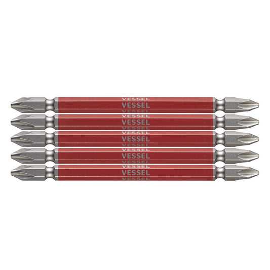 Vessel GS5P2110 GO-SAI Double Headed PH2 x 110mm Bit Set 5 Pieces