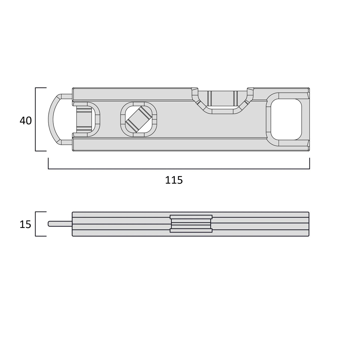 Fujiya Kurokin FTL-100-BG 100mm Aluminium Spirit Level