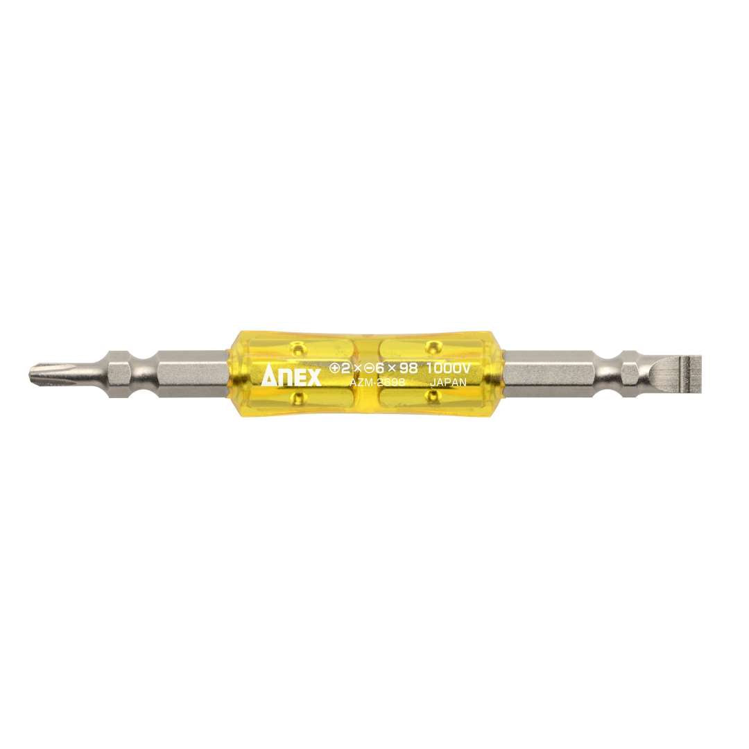 Anex AZM-2698 Double headed PH2/Slotted 6mm x 98mm Insulated Bit