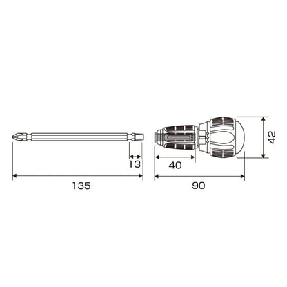 Anex 397-D Interchangeable Ball Ratchet Screwdriver