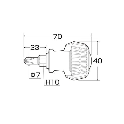 Anex Screw Breaker 3985-3-23 PH3 x 23mm Stubby Screwdriver