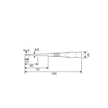 Anex 3590-0-75 PH0 x 75mm Insulated Precision Screwdriver