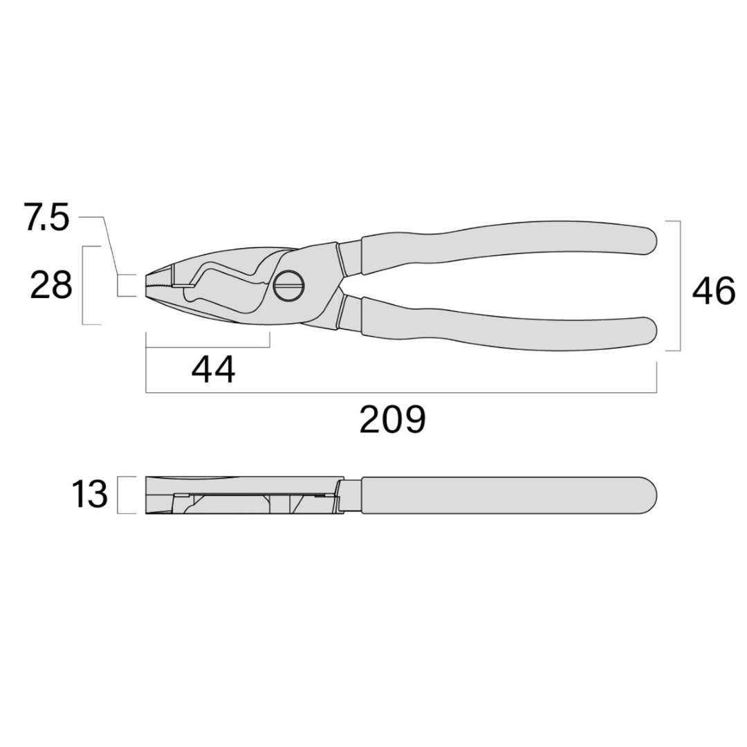 Fujiya Kurokin 6050-200BG 209mm Cross Cut Combination Pliers