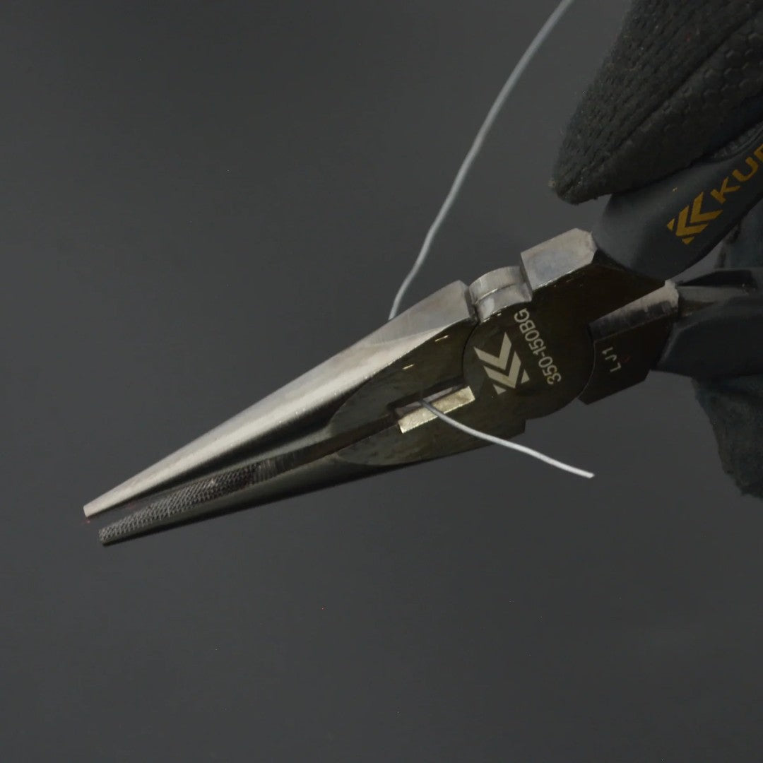 Fujiya Kurokin 350-150BG 160mm Cross-Knurled Long Nose Pliers