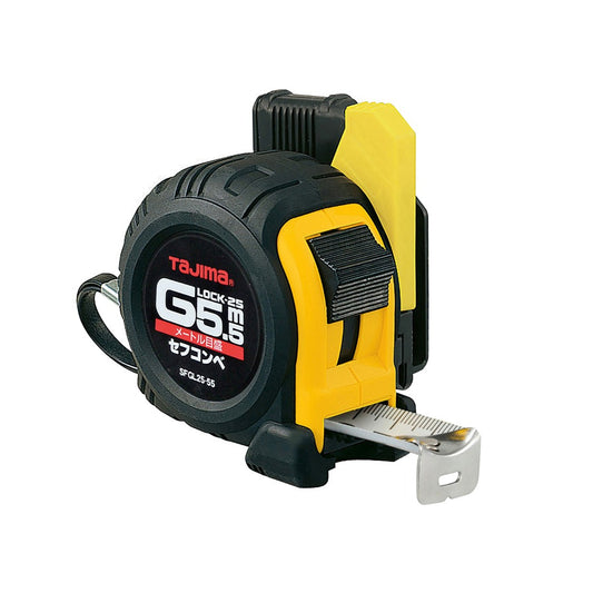Tajima SFGL25-55BL 5.5m x 25mm G-Lock Measuring Tape with Belt Holder