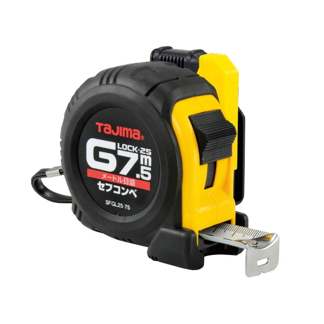 Tajima SFGL25-75BL 7.5m x 25mm G-Lock Measuring Tape with Belt Holder