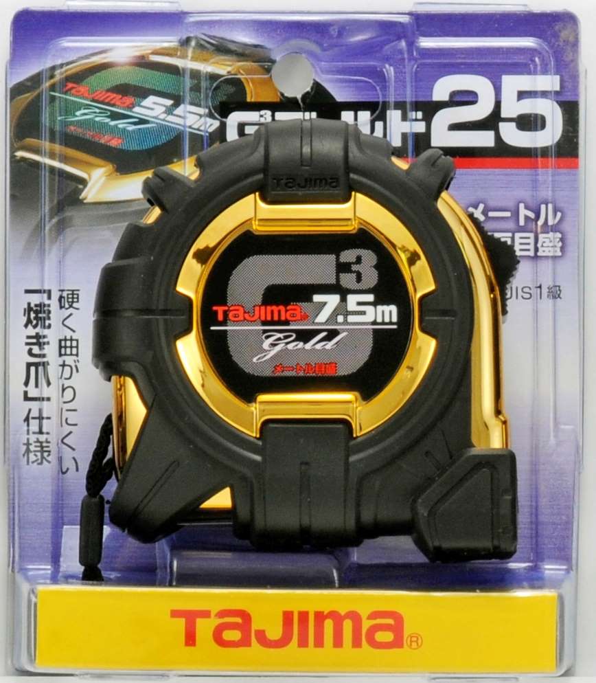 Tajima G3GL25-75BL 7.5m x 25mm G3 Gold Measuring Tape