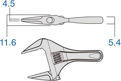 Fujiya Kurokin FLS-28-BG 118mm Stubby Adjustable Wrench