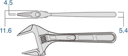 Fujiya Kurokin FLA-28-BG 155mm Ultra Light Adjustable Wrench