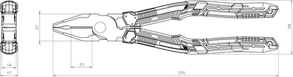 Engineer PZ-78 225mm Combination Pliers w/ Screw Remover