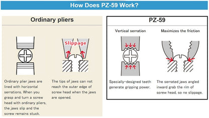 Engineer PZ-59 204mm Screw Removal Pliers