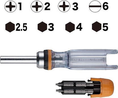 Vessel TD-6808MG PH / Hex 8-in-1 Ratchet Screwdriver