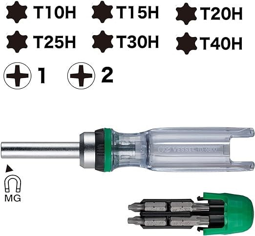 Vessel TD-6808TX PH / Torx 8-in-1 Ratchet Screwdriver