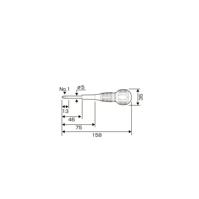 Anex 7900-1-75 PH1 x 75mm Insulated Ball Grip Screwdriver