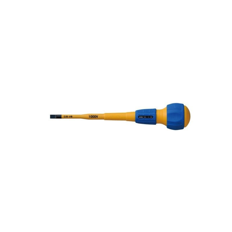 Anex 7900-5-100 Slotted 5mm x 100mm Insulated Ball Grip Screwdriver