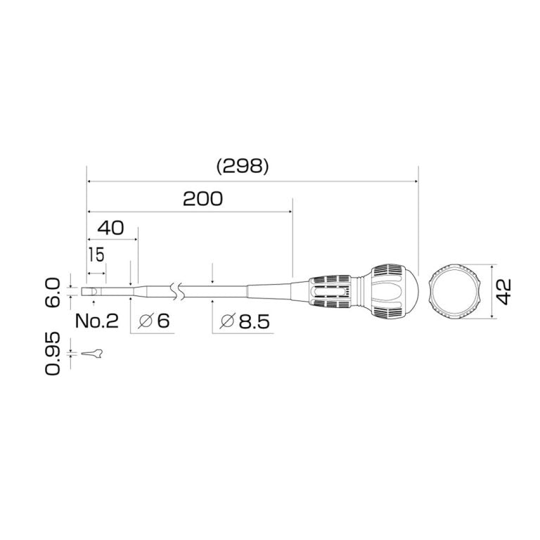 Anex 7900-6-200 Slotted 6mm x 200mm Insulated Ball Grip Screwdriver