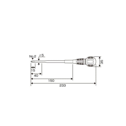 Anex 7920-2-150 PH2 x 150mm Slim Insulated Ball Grip Screwdriver