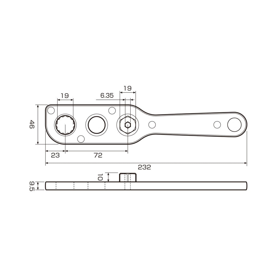 Anex AOA-19S2 Offset Adaptor Socket Set 12 Pieces