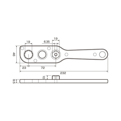 Anex AOA-19S2 Offset Adaptor Socket Set 12 Pieces