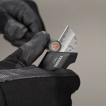 Vessel DAK-3 Adjustable Damascus Steel Electricians Knife