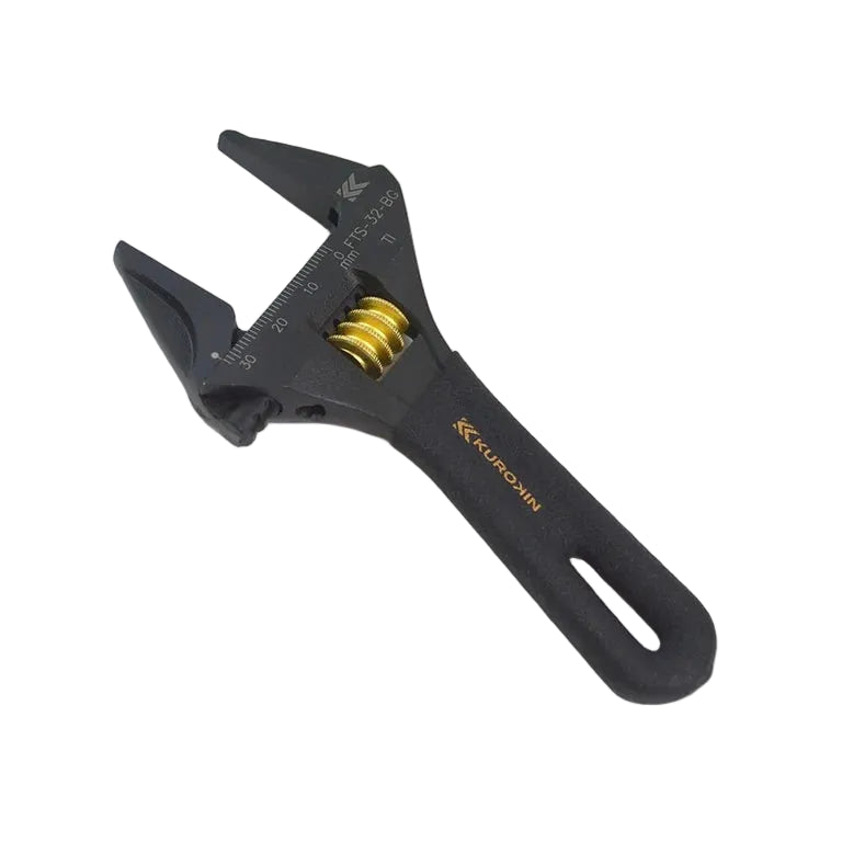 Fujiya Kurokin FTS-32-BG 138mm Stubby Adjustable Wrench - Smooth