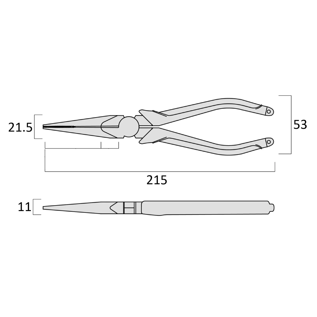 Fujiya Kurokin 353R-200BG 215mm Long Nose Pliers