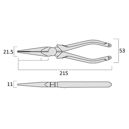Fujiya Kurokin 353R-200BG 215mm Long Nose Pliers