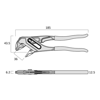 Fujiya Kurokin FLM-35-BG 185mm Adjustable Pliers