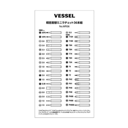 Vessel MR36 Precision Assorted Mini Ratchet Set 37 Pieces
