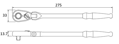 KTC BR390FL 3/8" 90T 275mm Flex Ratchet Handle