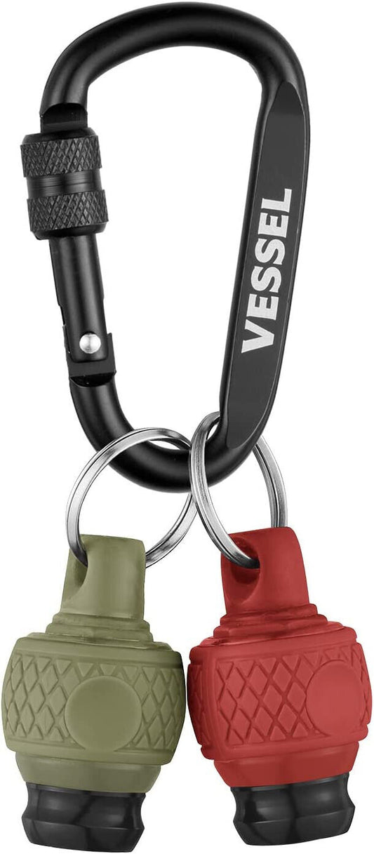 Vessel Ball Grip Bit Holder with Carabiner 1/4" Hex QB-22K2DGR Limited Edition Red/Green